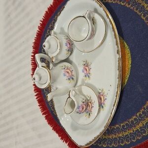 Decorative miniture tea set ceramic Pink And White